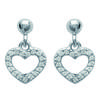 [I9776] - Silver 'Love' Silver Earrings (rhodium-plated) - 13x8 Mm