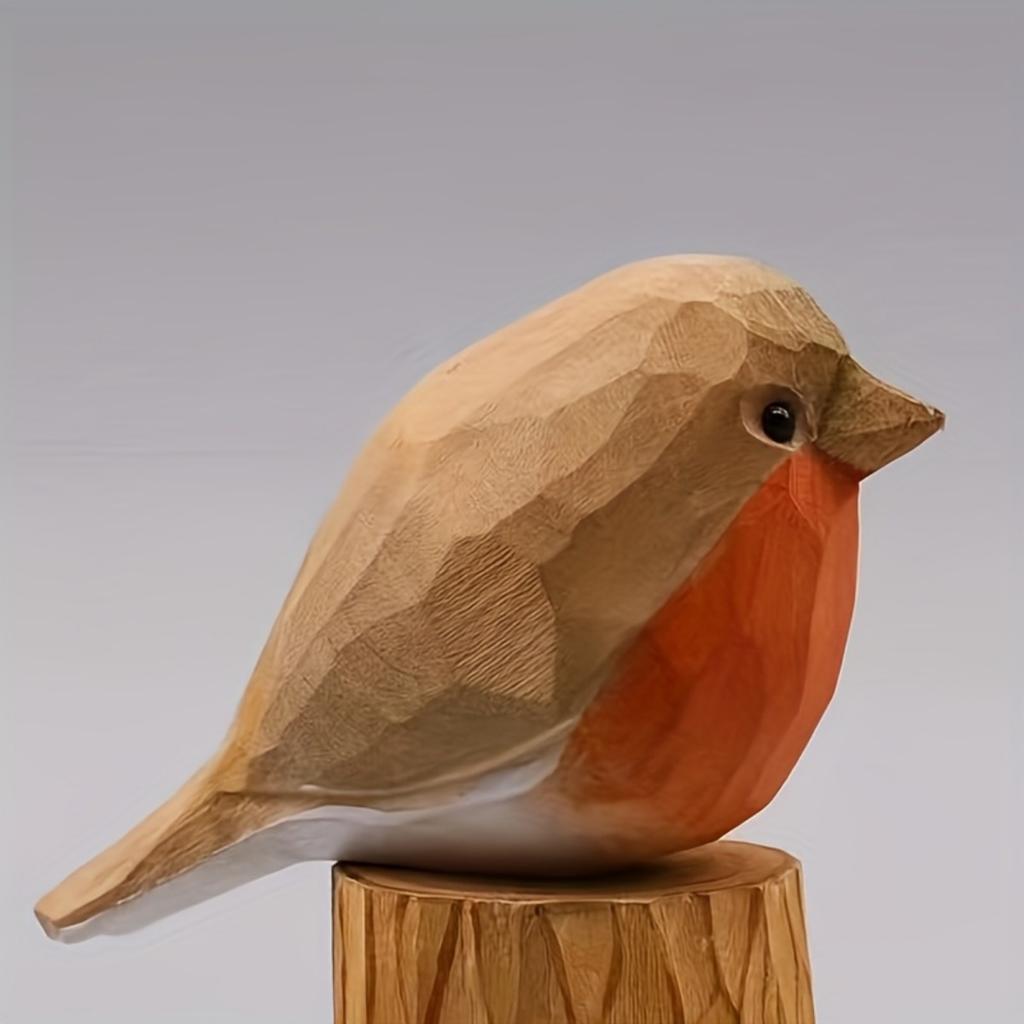 Room Decor Twenty Varieties of Handcrafted Wooden Bird Decorations, Featuring Sculpted And Hand-Painted Figurines. These Small Bird Statues Are
