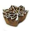 Wooden Textile Stamps Leaf Design Stamp Hand Craved Printing Block Textile