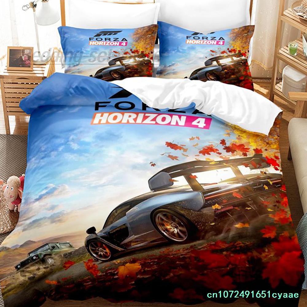 Постельное белье Forza Horizon Комплект Single Twin Full Queen King Size Постельный комплект для спальни взрослого и ребенка Комплекты пододеяльников 3D-печать Спортивный автомобиль