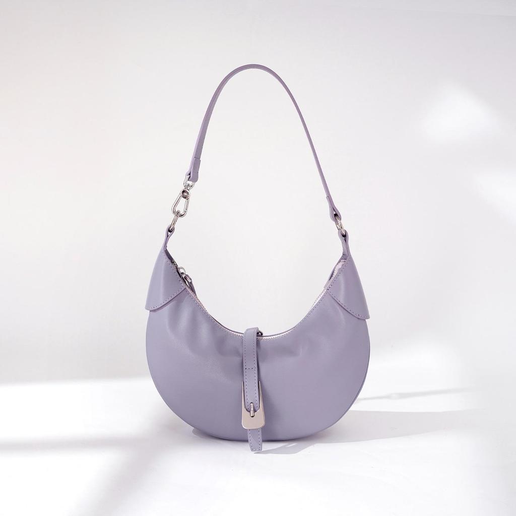 2025 Сумка через плечо из натуральной кожи Crescent: Универсальный дизайн, высококачественная коровья кожа, нишевый и простой.