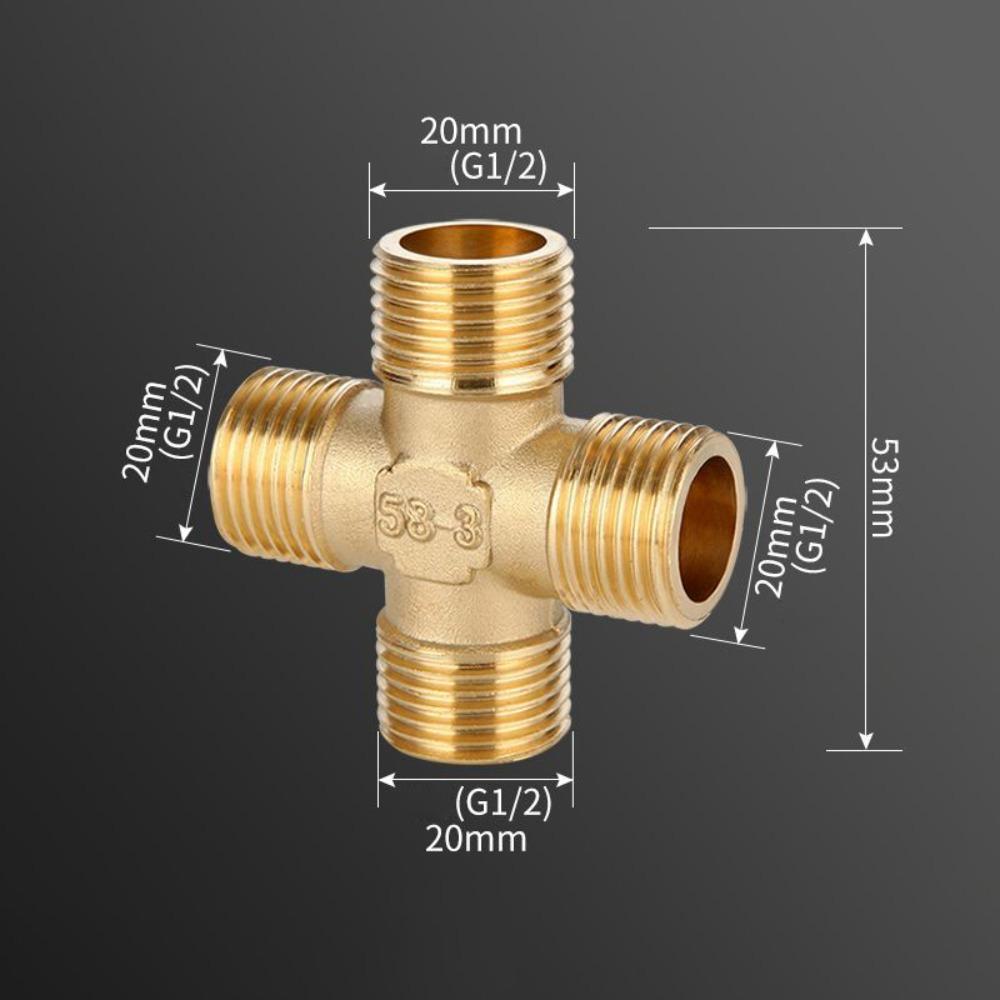 New 1/2 BSP Pneumatic Plumbing Connector Tee Type Male/Female Thread Copper Fittings Water Oil Gas Adapter