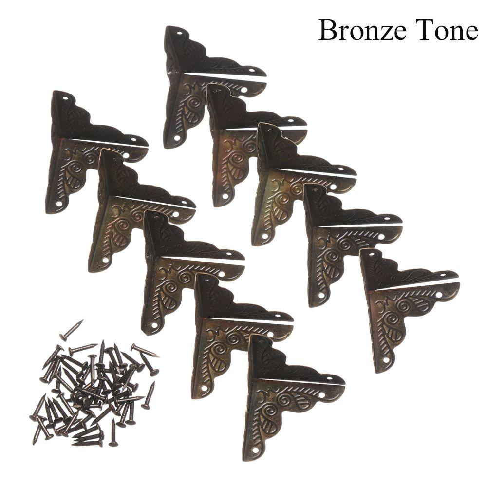 Furniture Hardware Metal Carved Vintage Box Decor Antique Bronze Corner Brackets Corner Protector