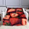 Fresh Strawberries Pattern Patterned flannel blanket perfect for the bedroom living room, sofa, or a little nap