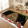 Christmas Theme Soft Crystal Velvet Rug Custom Name & Text Print Non Slip Floor Rug for Bedroom Living Room