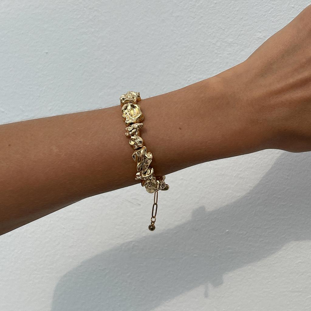 Exaggerated Sense Pleated Metal Wind Choker Simple Lava Irregular Collar Set Personalised Niche Design Trend Necklace Set for Women