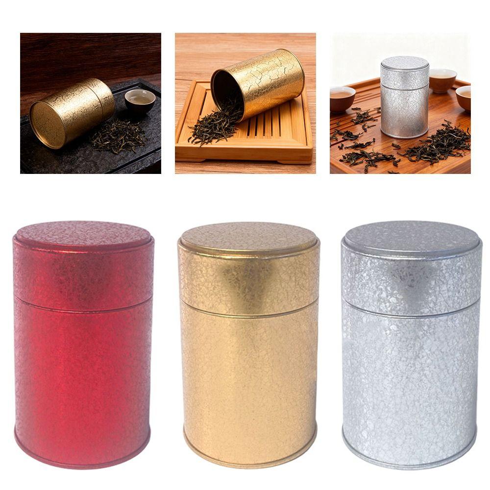 Чайная банка круглой формы, мини-размера, металлическая коробка-органайзер, жестяная банка для чая, хранение чая