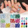 Coloured Rectangular Nail Rhinestones, Pack of 120