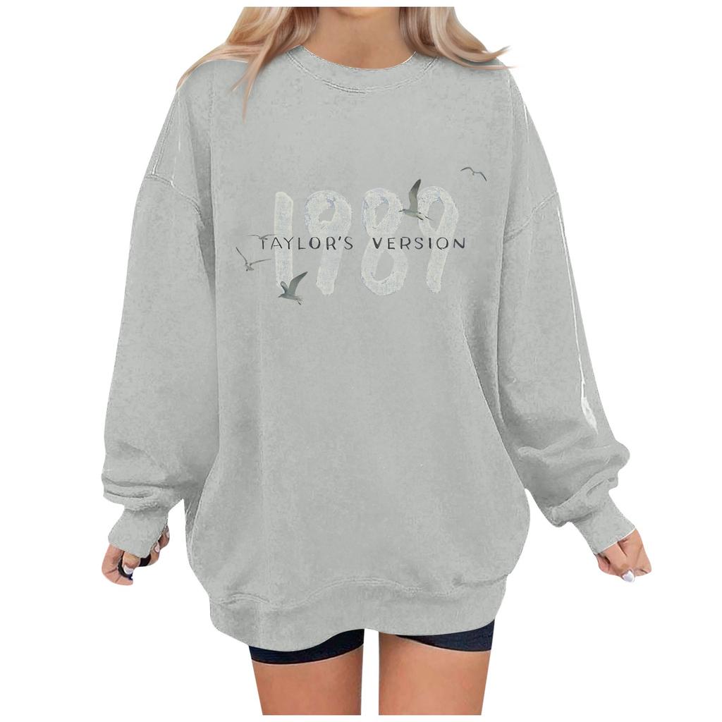 Женский повседневный модный пуловер с длинным рукавом и круглым вырезом с принтом