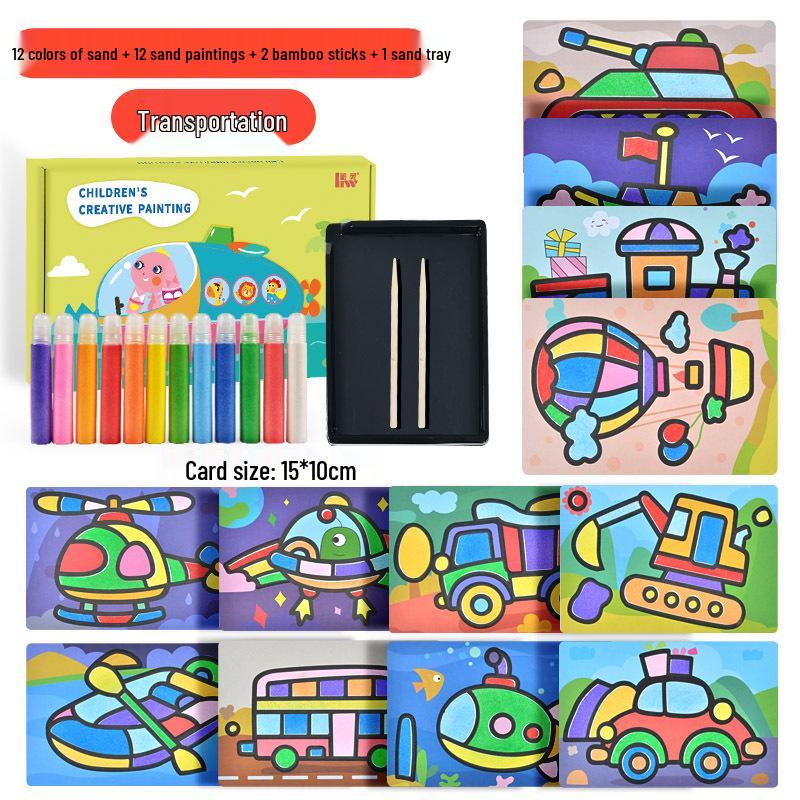 Heng Wu Colored Sand Art Bottle - DIY Craft & Educational Scratch Painting Toy for Kids