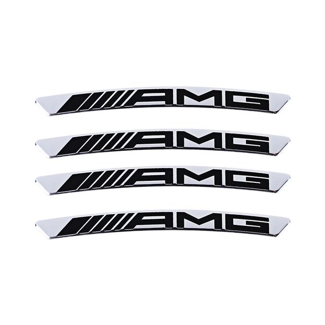 GMO3 4Pcs Car Tire Contour Stickers Metal Decorative Accessories For Mercedes Benz AMG W177 W176 X166 X167 C257 C218 X253 C118 C117