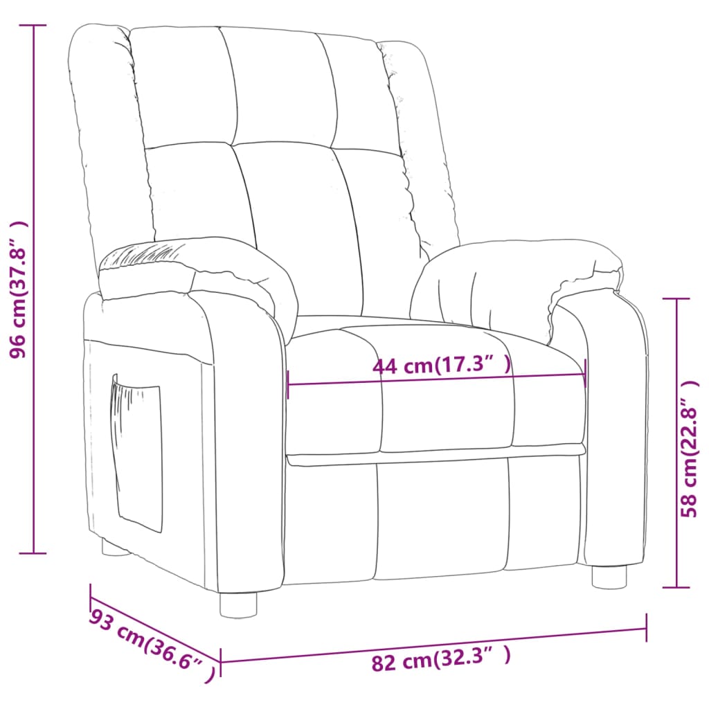 Electric Massage Chair Burgundy Fabric