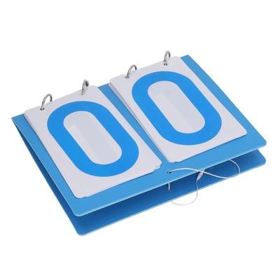 Табло 2-значный спортивный счетчик очков перекидные цифры для тенниса футбола волейбола баскетбола крытых и уличных видов спорта синий пластик