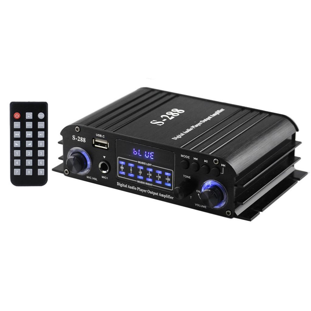 S-288 Mini Audio Power Amplifier 4.1-Channel Digital BT5.0 Amplifier 50W*4 Home Audio Receiver
