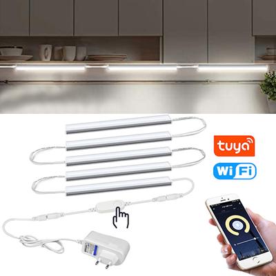 Полный набор, 5 шт., светодиодная лампа с регулируемой яркостью под шкафом, Tuya, управление Wi-Fi, умный свет, работающий с Alexa Google Home, светодиодные лампы с вилкой европейского стандарта