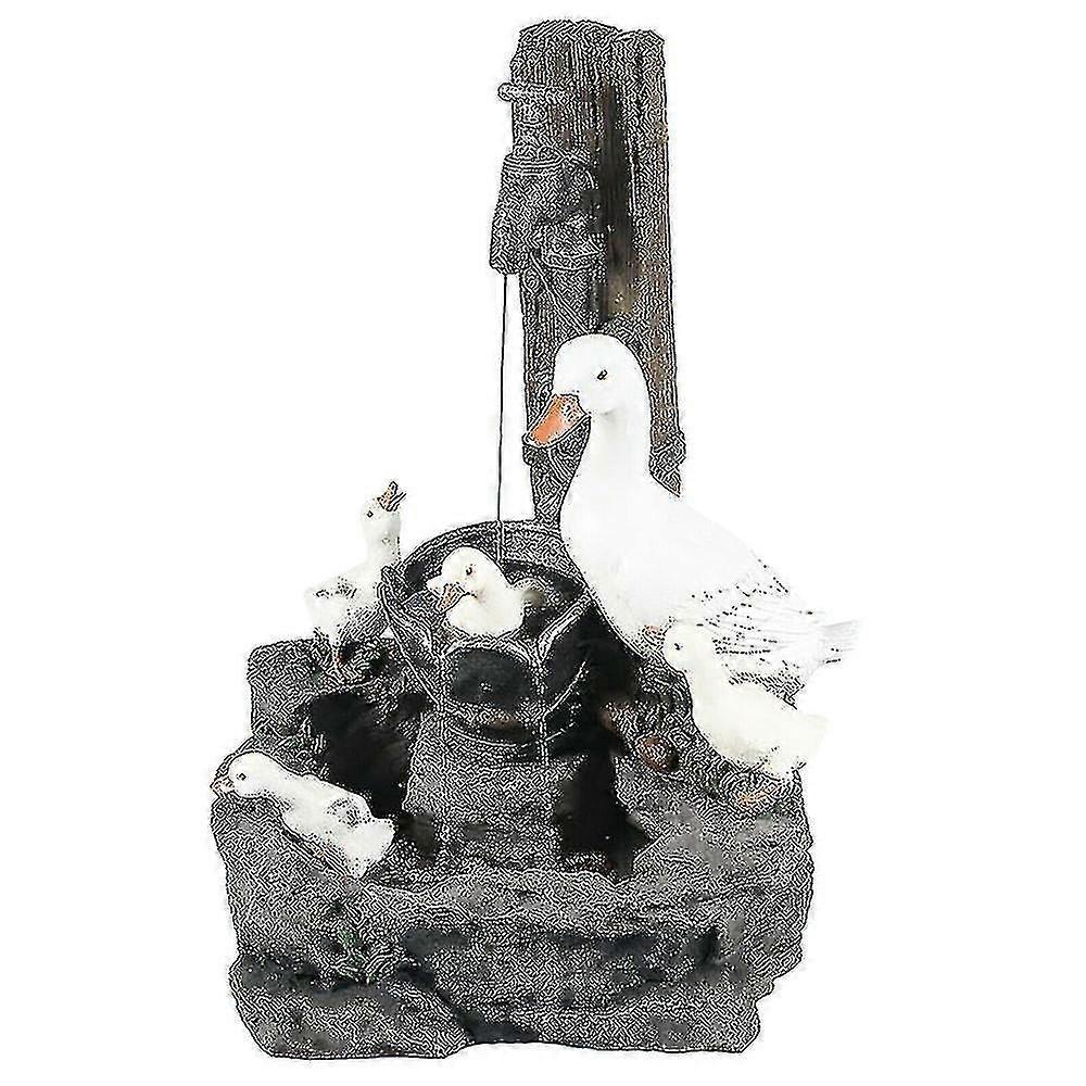 Lawn Garden Statue Water Sculptures Decoration Animal Water Fountains With Light