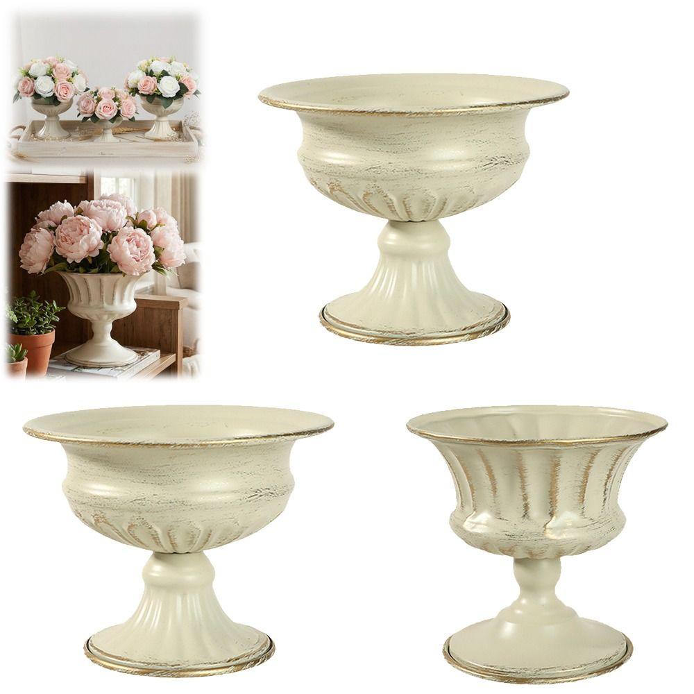 Multipurpose Flower Pot White Decorative Vase Vintage Urn Vase Flower Pot Living Room