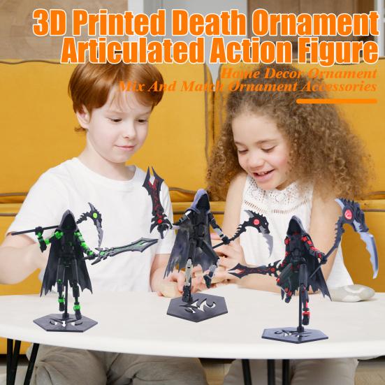 Набор 3D-печатных фигурок, многошарнирная подвижная фигурка в плаще со смертью, украшение для рабочего стола с аксессуарами для самостоятельной сборки для детей, любителей игр