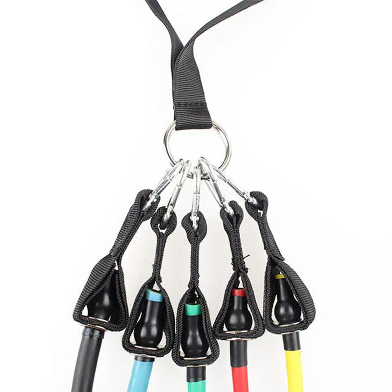 1 пара тросов для трицепса, крепление для троса, перекладина, эспандер для силовых тренировок, D-образное кольцо, пружинный трос, перекладина, эластичная нить