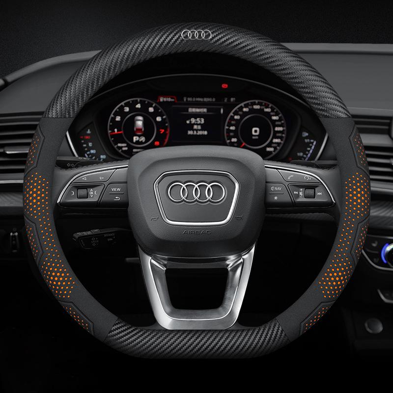 Car Anti-Slip Carbon Fiber Steering Wheel Cover For B SQ5 RSQ5 S3 S4 S5 S6 RS3 RS4 RS5 Q2 Q3 Q5 Q7 Q8 TT A1 A3 A4 A5 A6 A7 A8