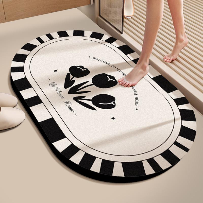 Коврик для ванной из диатомовой земли разных размеров, быстросохнущий, нескользящий, впитывающий коврик для пола для бани, парилки и душа, ванной комнаты, туалета, умывальной комнаты