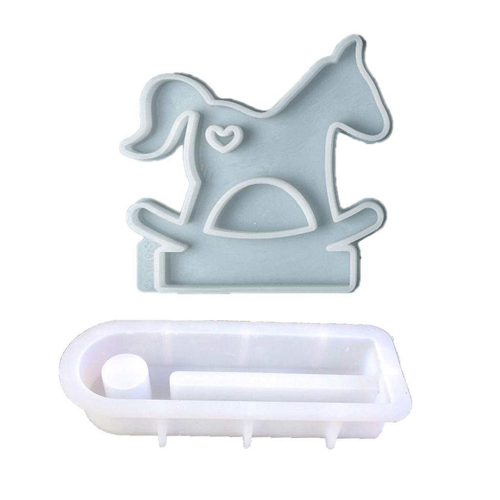 Hearts Horse Candlesticks Resins Moulds DIY Castings Moulds Candle Holder Silicone Molds for Table Home Decorations