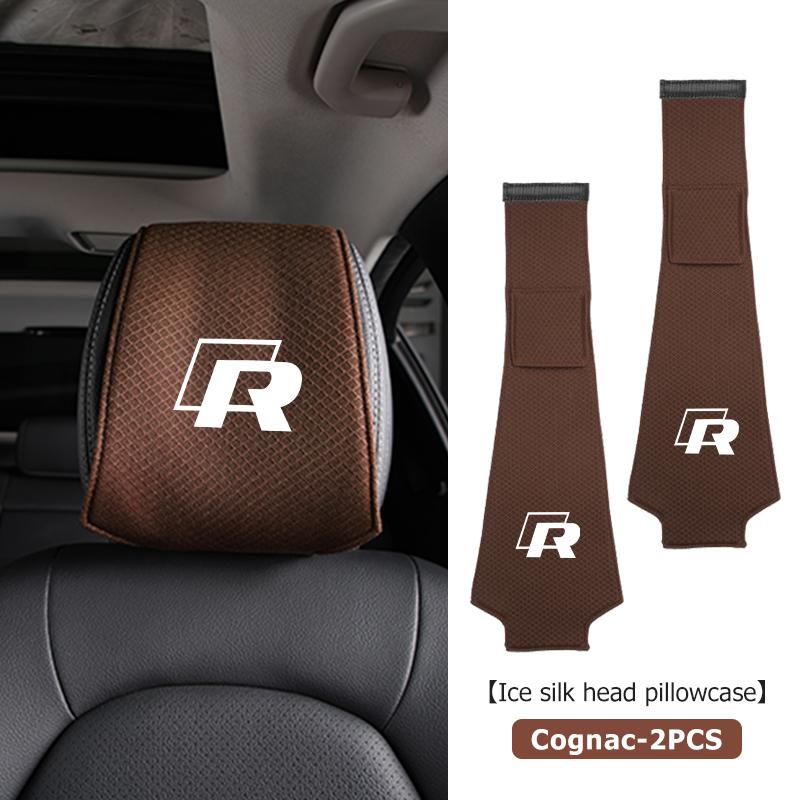For Volkswagen VW Car Ice Silk Headrest Cover Anti Scratch Wear Resistant Pillow Protector Tiguan CC Jetta Polo Golf 4 5 6 zj5