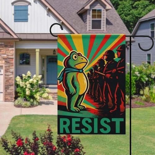 Frogs Resist Garden ag, Portland Frog Protest, Anti ICE 3D ag, Anti Fascism JJE DDI GGX