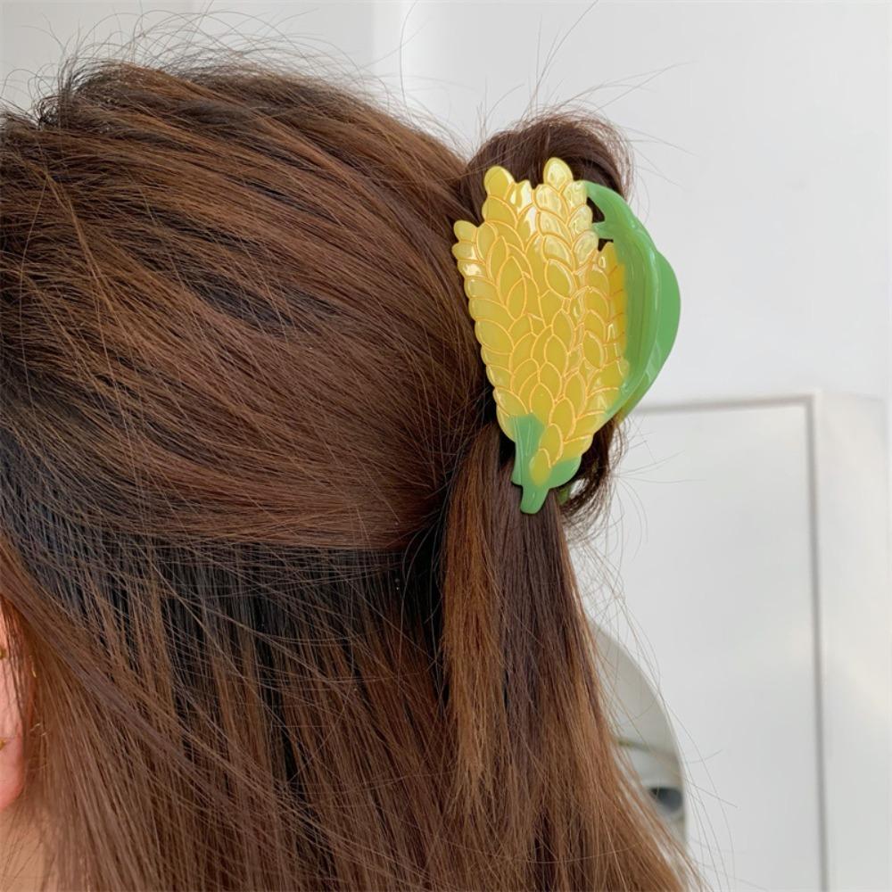 Waterproof Acetic Acid Hair Claw Sweet Acrylic Hair Accessories Beach Fruit Shark Clip Daily