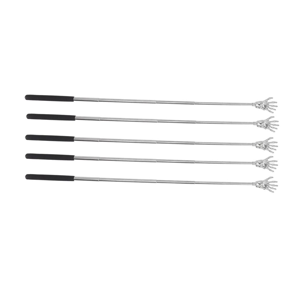5Pcs Extendable Back Massager Stainless Steel Telescopic Portable Retractable Rear Back Scratcher