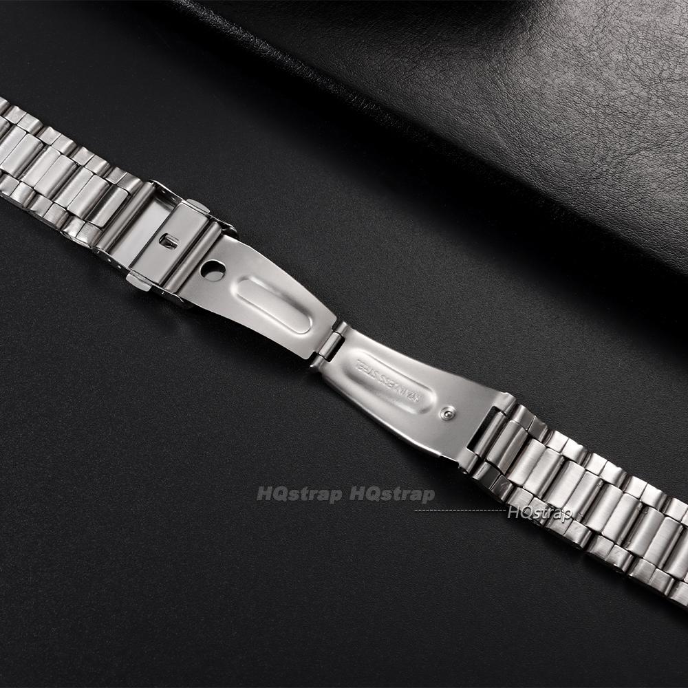Металлический ремешок для часов с изогнутым концом для Seiko 20 мм 22 мм Нержавеющая сталь Складная застежка Замена ремешка Универсальный браслет