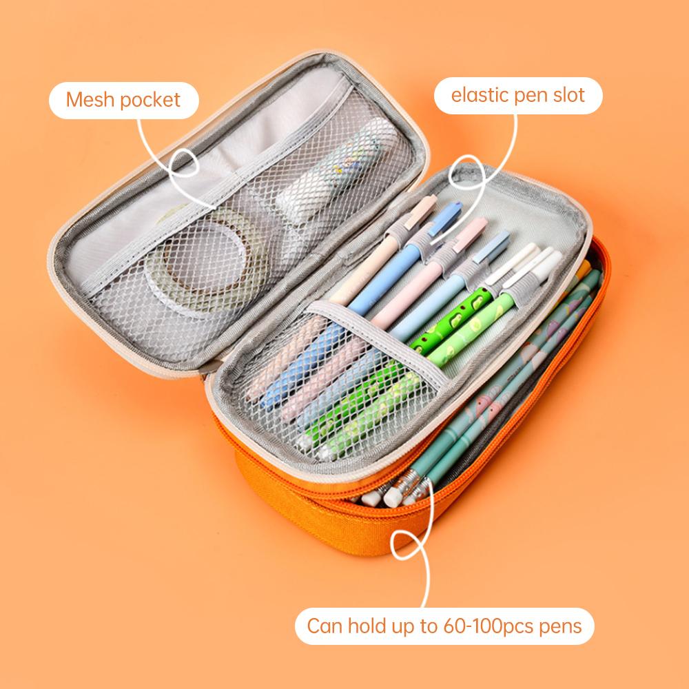 Cute Pencil Pouch Large Capacity Pencil Case Durable and Easy to Clean with Stationery Zipper Pocket with Easy Grip Handle Perfect for School Home St