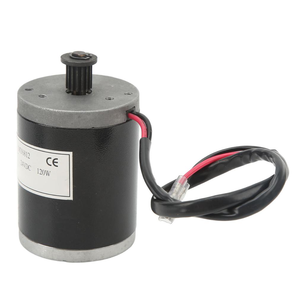 Brushed DC Motor 120W Strong Aluminum Alloy Low Noise Pure Copper Coil 24VDC Motor with Belt Controller for Bike