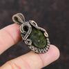 Moldavite Copper Pendant Copper Wire Wrapped Pendant Dainty Gemstone Jewelry Anniversary Gift Handmade Pendant Moldavite Copper Wire Jewelry