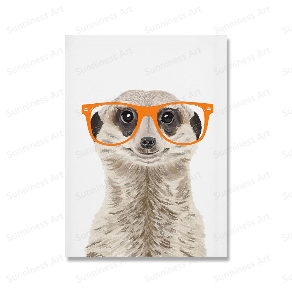 Сафари детеныши животных лев зебра в очках постеры холст картина детская настенная живопись печать детская комната фотографии скандинавский детский декор