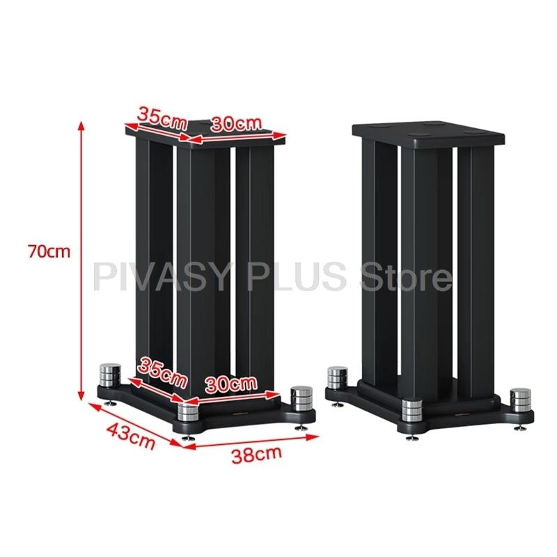 2Pcs 20-80cm Speaker Stand 5x5CM Steel Column Audio Stand Tray Bracket For DJ Bookshelf Speakers Satellite Surround Sound System