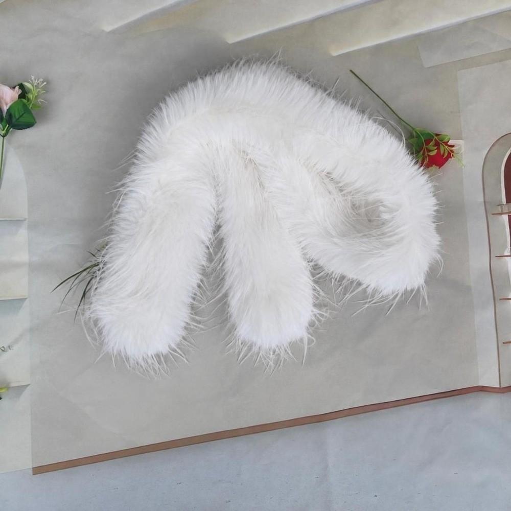 Thicken Warm Faux Fox Fur Scarf Soft Plush Thickened Scarf Stylish Neck Warmer Scarf  For Women