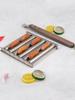 Hot Dog Roller Hot Dog Grill Roller Stainless Steel BBQ Hotdog Roller with Wooden Handle 5 Hot Dog Capacity Grill Accessories