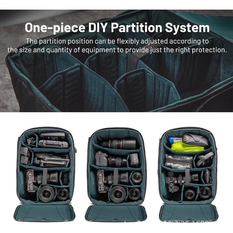 Large Capacity Waterproof Camera Backpack DSLR Mirrorless Camera Bag Outdoor Travel Photography Backpack with Anti-Shock Laptop Compartment