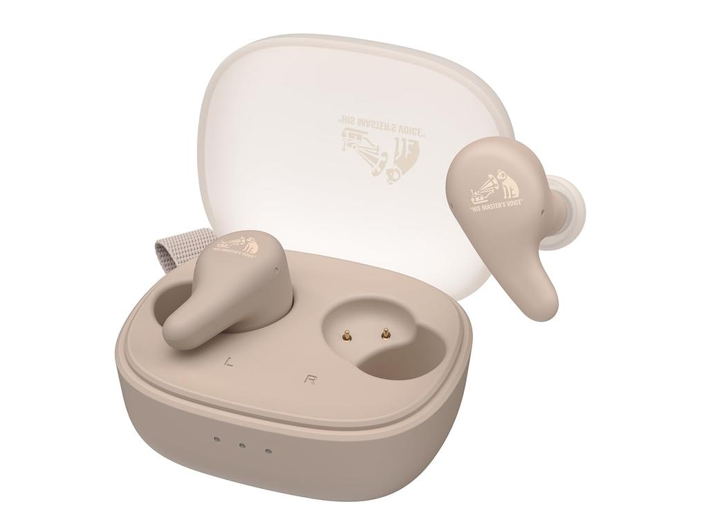 JVC Kenwood Victor Wireless Bluetooth 26 Hours of Noise with Sheer Mocha HA-A22T-T Earbuds, Ver. 5.4, Playtime, Cancelling, Microphone, Compact,
