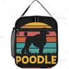 Poodle Dog Print Rectangular Lunch Bag Insulated Portable Lunch Box Tote Bags For Adults Men Women Travel Picnic Office Gifts