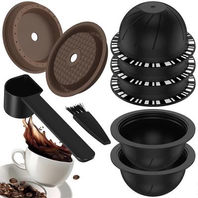 5 шт. Многоразовые капсулы Vertuo для кофемашины Nespresso, Кофейная капсула с 2 силиконовыми крышками, 1 ложкой и Брю