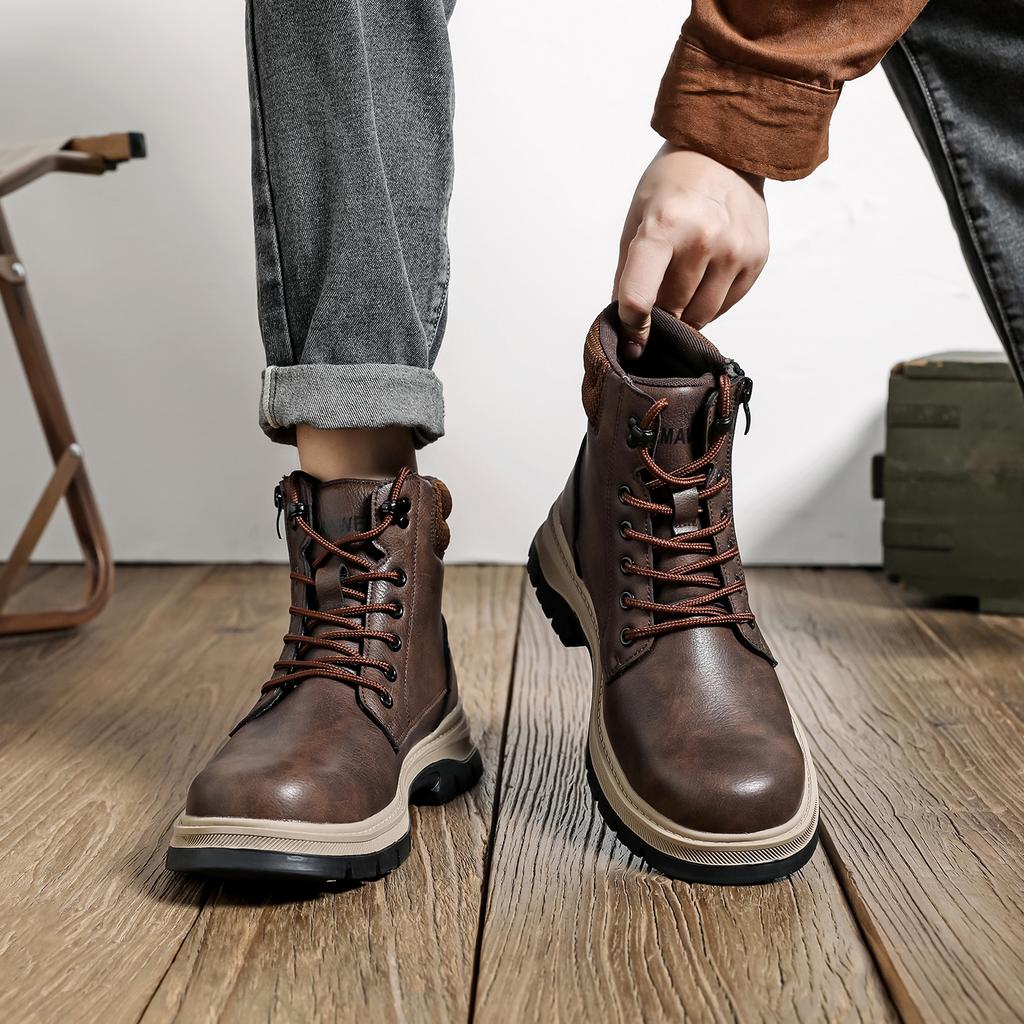 Work Safety Boots Men Steel Toe Safety Work Shoes Waterproof Indestructible Shoes Anti-smash Fashion Sneakers Work Footwear