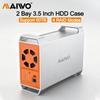 MAIWO Dual Bay 3.5 Inch SATA HDD Enclosure with 60TB Capacity 4 RAID Mode Storage Temperature Control and Heat Dissipation Case