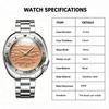 Mens Vintage Watch Steel Quartz Analog Wrist Watch Wateproof Rotating Bezel Wave Orange Dial Dress Watch for Men