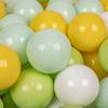 100 Balls/7cm-2.75in Soft Plastic Play Balls for Children Certified Made In Eu, White/mint/light Green/yellow