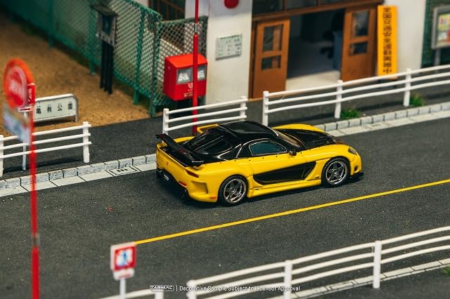 TARMACWORKS 1/64 Mazda RX-7 VeilSide Fortune7 Yellow/Black Finished Product T64G-075-YE
