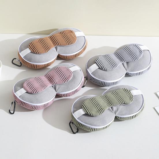 Подушка для шеи 2-в-1, дорожная подушка для шеи с маской для глаз, портативная подушка для поддержки шеи на молнии, снижает нагрузку на шею во время автомобильных поездок и длительных перелетов