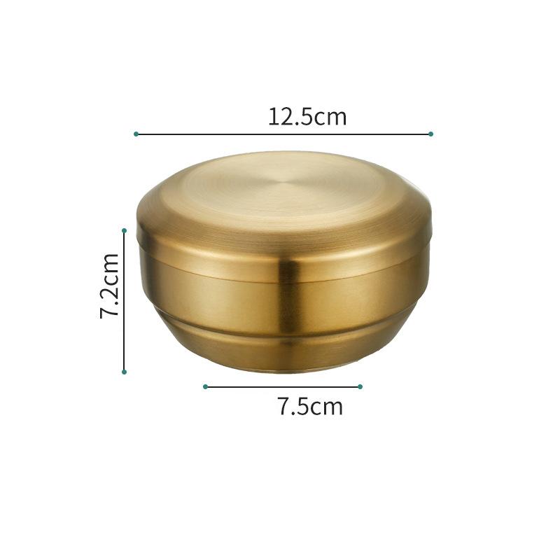 Korean 304 Stainless Steel Rice Bowl with Lid Double-Layer Anti-Scalding Soup Food Serving Bowls Container Kitchen Utensils
