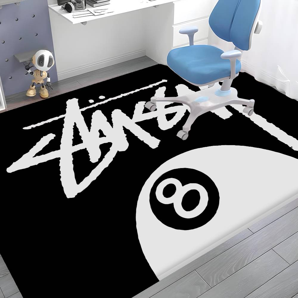 Black And White No Ball Floor Mat INS Style Soft Bedroom Floor House Laundry Room Mat Anti-skid Household Carpets